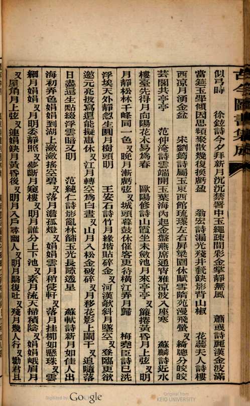 古今图书集成（HathiTrust数字图书馆藏本）(共1550册)